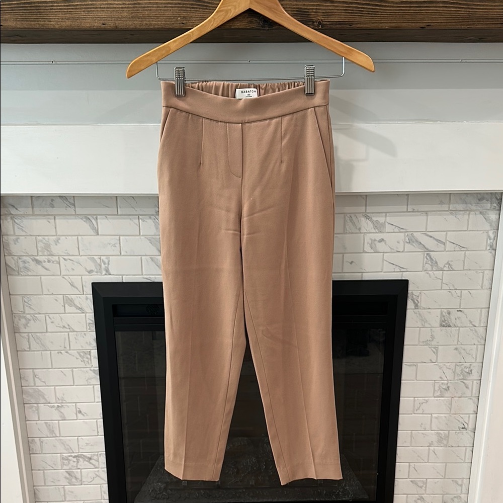 Aritzia Babaton atelier Tan Ankle Cropped Pants High-Waisted